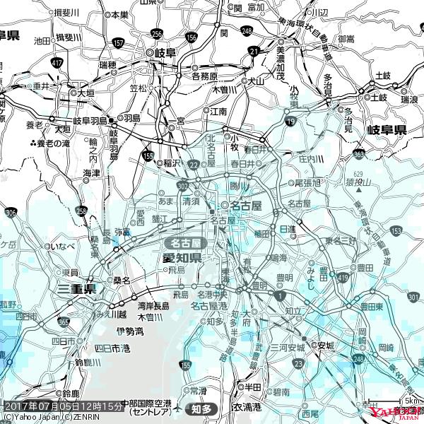 名古屋の天気(雨) 降水強度: 0.75(mm/h) 2017年07月05日 12時15分の雨雲 #雨雲bot #bot 名古屋の天気(雨) 降水強度: 0.75(mm/h) 2017年07月05日 12時15分の雨雲 #雨雲bot #bot