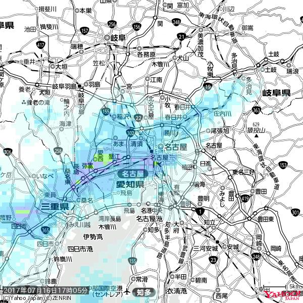 名古屋の天気(雨) 降水強度: 7.75(mm/h) 2017年07月16日 17時05分の雨雲 #雨雲bot #bot 名古屋の天気(雨) 降水強度: 7.75(mm/h) 2017年07月16日 17時05分の雨雲 #雨雲bot #bot