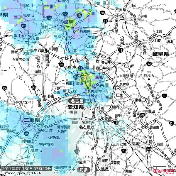 名古屋の天気(雨): やや強い雨 降水強度: 14.50(mm/h) 2017年07月30日 07時20分の雨雲 #雨雲bot #bot 名古屋の天気(雨): やや強い雨 降水強度: 14.50(mm/h) 2017年07月30日 07時20分の雨雲 #雨雲bot #bot