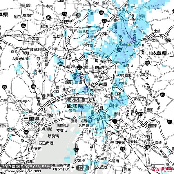 名古屋の天気(雨) 降水強度: 8.75(mm/h) 2017年09月06日 06時55分の雨雲 #雨雲bot #bot 名古屋の天気(雨) 降水強度: 8.75(mm/h) 2017年09月06日 06時55分の雨雲 #雨雲bot #bot