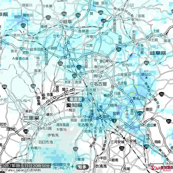 名古屋の天気(雨) 降水強度: 1.05(mm/h) 2017年09月11日 20時50分の雨雲 #雨雲bot #bot 名古屋の天気(雨) 降水強度: 1.05(mm/h) 2017年09月11日 20時50分の雨雲 #雨雲bot #bot