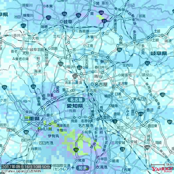 名古屋の天気(雨) 降水強度: 3.38(mm/h) 2017年09月16日 10時50分の雨雲 #雨雲bot #bot 名古屋の天気(雨) 降水強度: 3.38(mm/h) 2017年09月16日 10時50分の雨雲 #雨雲bot #bot