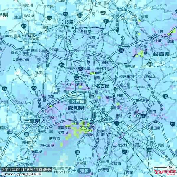 名古屋の天気(雨) 降水強度: 9.75(mm/h) 2017年09月16日 11時45分の雨雲 #雨雲bot #bot 名古屋の天気(雨) 降水強度: 9.75(mm/h) 2017年09月16日 11時45分の雨雲 #雨雲bot #bot