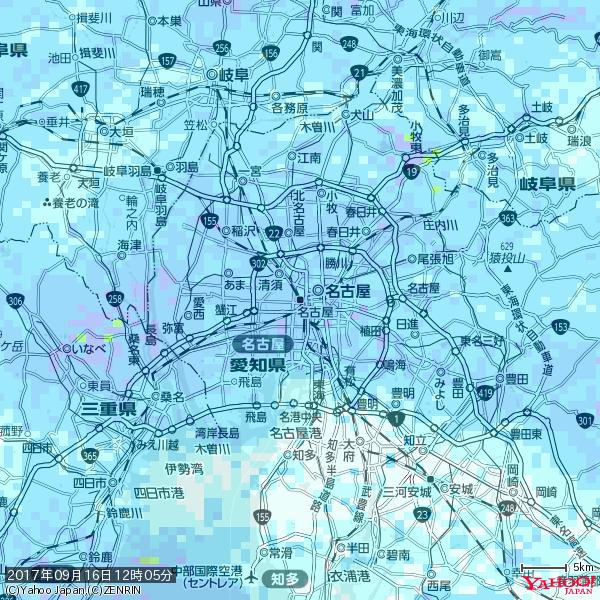 名古屋の天気(雨) 降水強度: 8.25(mm/h) 2017年09月16日 12時05分の雨雲 #雨雲bot #bot 名古屋の天気(雨) 降水強度: 8.25(mm/h) 2017年09月16日 12時05分の雨雲 #雨雲bot #bot