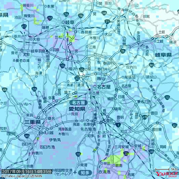 名古屋の天気(雨) 降水強度: 8.25(mm/h) 2017年09月16日 14時35分の雨雲 #雨雲bot #bot 名古屋の天気(雨) 降水強度: 8.25(mm/h) 2017年09月16日 14時35分の雨雲 #雨雲bot #bot