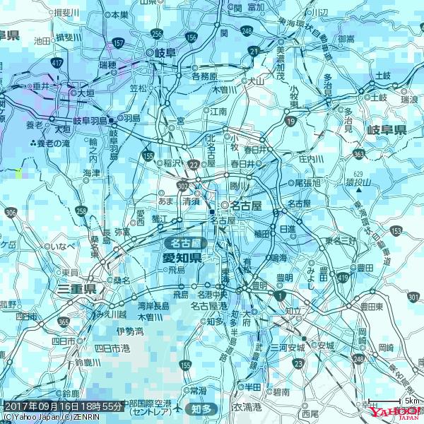 名古屋の天気(雨) 降水強度: 3.88(mm/h) 2017年09月16日 18時55分の雨雲 #雨雲bot #bot 名古屋の天気(雨) 降水強度: 3.88(mm/h) 2017年09月16日 18時55分の雨雲 #雨雲bot #bot