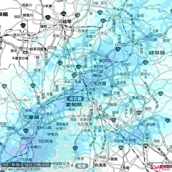 名古屋の天気(雨) 降水強度: 4.88(mm/h) 2017年09月16日 22時45分の雨雲 #雨雲bot #bot 名古屋の天気(雨) 降水強度: 4.88(mm/h) 2017年09月16日 22時45分の雨雲 #雨雲bot #bot