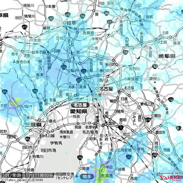 名古屋の天気(雨) 降水強度: 4.13(mm/h) 2017年09月17日 11時50分の雨雲 #雨雲bot #bot 名古屋の天気(雨) 降水強度: 4.13(mm/h) 2017年09月17日 11時50分の雨雲 #雨雲bot #bot