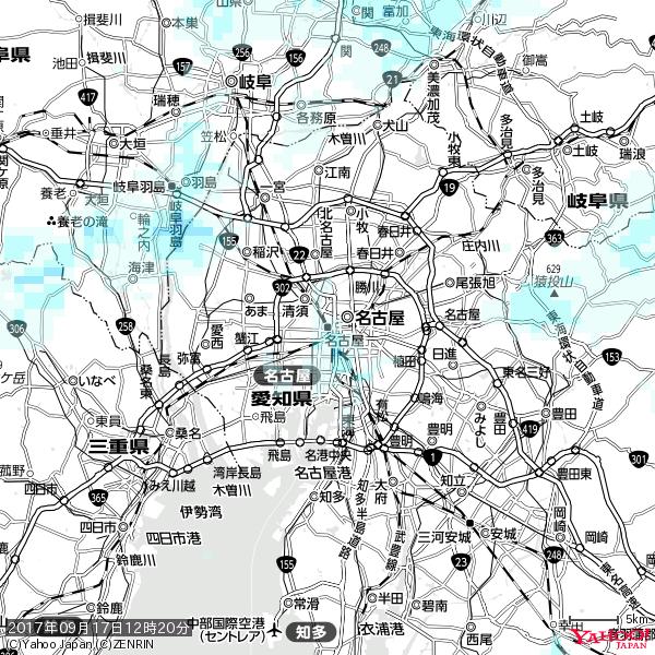 名古屋の天気(雨) 降水強度: 0.95(mm/h) 2017年09月17日 12時20分の雨雲 #雨雲bot #bot 名古屋の天気(雨) 降水強度: 0.95(mm/h) 2017年09月17日 12時20分の雨雲 #雨雲bot #bot