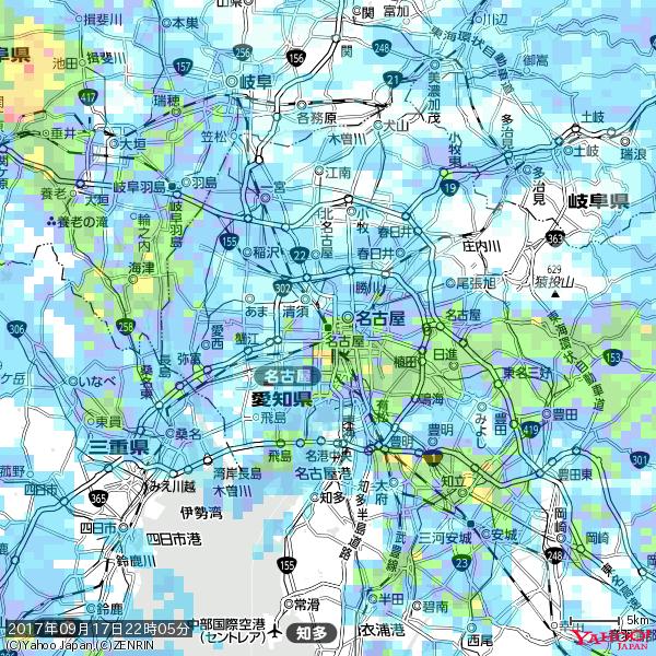 名古屋の天気(雨): やや強い雨 降水強度: 15.50(mm/h) 2017年09月17日 22時05分の雨雲 #雨雲bot #bot 名古屋の天気(雨): やや強い雨 降水強度: 15.50(mm/h) 2017年09月17日 22時05分の雨雲 #雨雲bot #bot