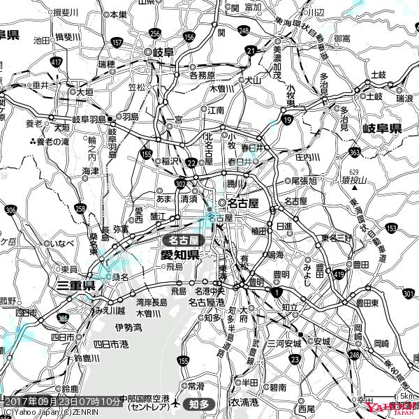 名古屋の天気(雨) 降水強度: 0.85(mm/h) 2017年09月23日 07時10分の雨雲 #雨雲bot #bot 名古屋の天気(雨) 降水強度: 0.85(mm/h) 2017年09月23日 07時10分の雨雲 #雨雲bot #bot