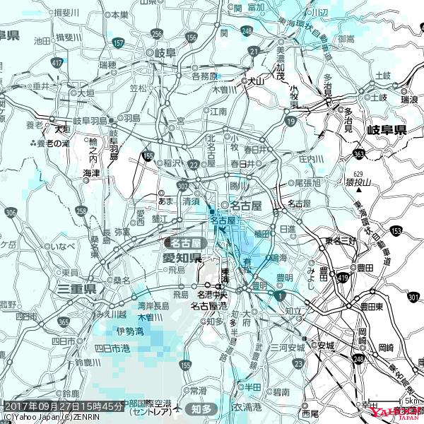 名古屋の天気(雨) 降水強度: 2.88(mm/h) 2017年09月27日 15時45分の雨雲 #雨雲bot #bot 名古屋の天気(雨) 降水強度: 2.88(mm/h) 2017年09月27日 15時45分の雨雲 #雨雲bot #bot