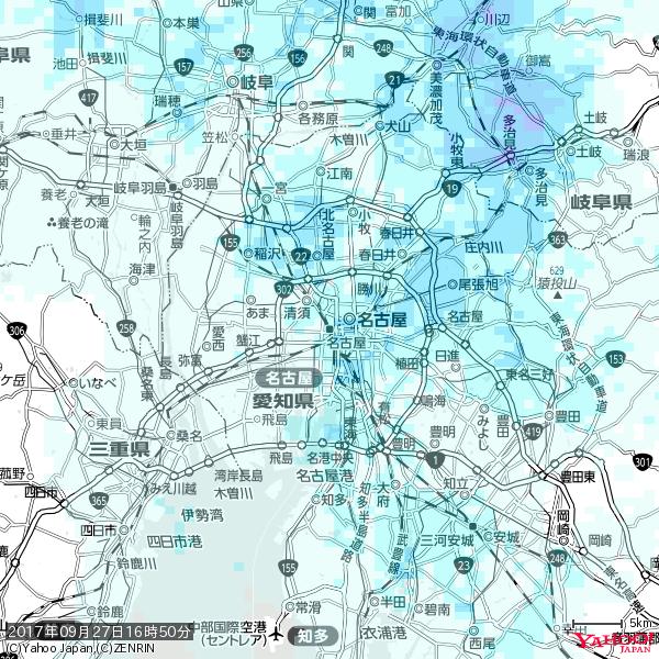 名古屋の天気(雨) 降水強度: 1.55(mm/h) 2017年09月27日 16時50分の雨雲 #雨雲bot #bot 名古屋の天気(雨) 降水強度: 1.55(mm/h) 2017年09月27日 16時50分の雨雲 #雨雲bot #bot