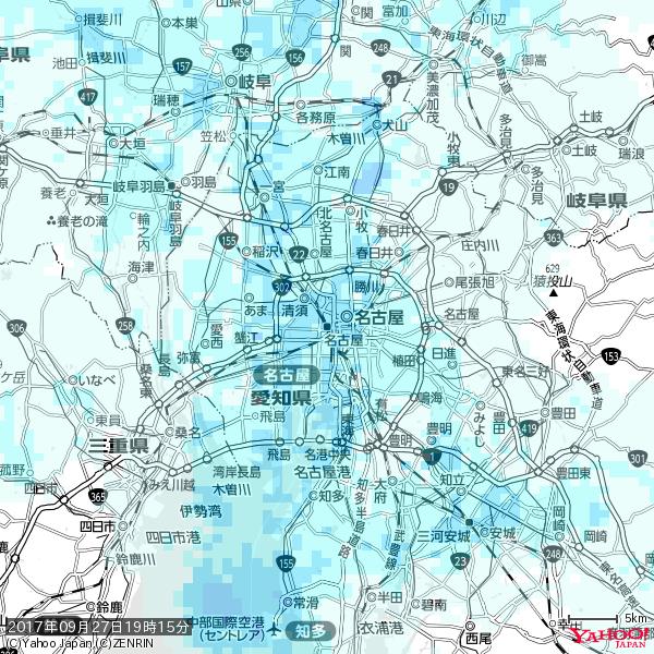 名古屋の天気(雨) 降水強度: 3.38(mm/h) 2017年09月27日 19時15分の雨雲 #雨雲bot #bot 名古屋の天気(雨) 降水強度: 3.38(mm/h) 2017年09月27日 19時15分の雨雲 #雨雲bot #bot