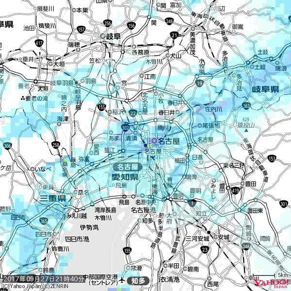 名古屋の天気(雨): やや強い雨 降水強度: 10.50(mm/h) 2017年09月27日 21時40分の雨雲 #雨雲bot #bot 名古屋の天気(雨): やや強い雨 降水強度: 10.50(mm/h) 2017年09月27日 21時40分の雨雲 #雨雲bot #bot
