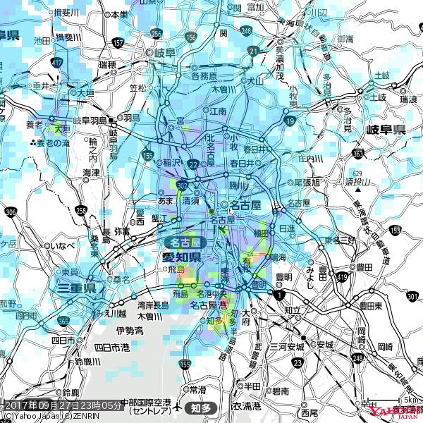 名古屋の天気(雨): やや強い雨 降水強度: 12.50(mm/h) 2017年09月27日 23時05分の雨雲 #雨雲bot #bot 名古屋の天気(雨): やや強い雨 降水強度: 12.50(mm/h) 2017年09月27日 23時05分の雨雲 #雨雲bot #bot