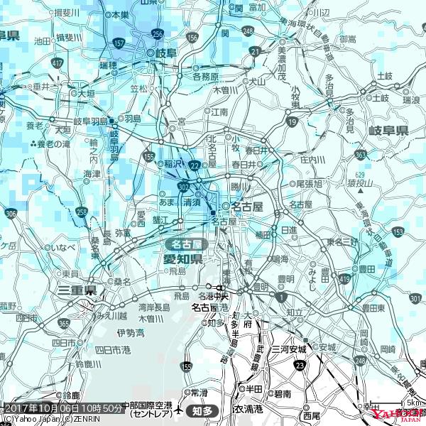 名古屋の天気(雨) 降水強度: 4.13(mm/h) 2017年10月06日 10時50分の雨雲 #雨雲bot #bot 名古屋の天気(雨) 降水強度: 4.13(mm/h) 2017年10月06日 10時50分の雨雲 #雨雲bot #bot
