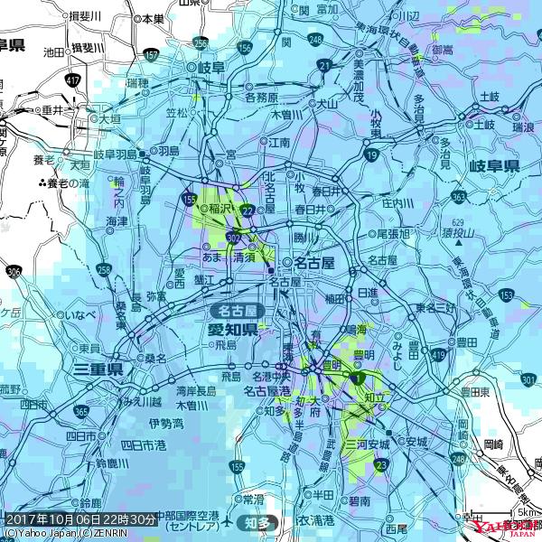 名古屋の天気(雨) 降水強度: 8.25(mm/h) 2017年10月06日 22時30分の雨雲 #雨雲bot #bot 名古屋の天気(雨) 降水強度: 8.25(mm/h) 2017年10月06日 22時30分の雨雲 #雨雲bot #bot