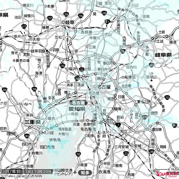 名古屋の天気(雨) 降水強度: 0.55(mm/h) 2017年10月14日 10時20分の雨雲 #雨雲bot #bot 名古屋の天気(雨) 降水強度: 0.55(mm/h) 2017年10月14日 10時20分の雨雲 #雨雲bot #bot