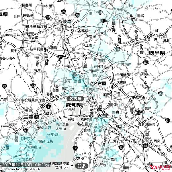名古屋の天気(雨) 降水強度: 1.25(mm/h) 2017年10月18日 16時20分の雨雲 #雨雲bot #bot 名古屋の天気(雨) 降水強度: 1.25(mm/h) 2017年10月18日 16時20分の雨雲 #雨雲bot #bot