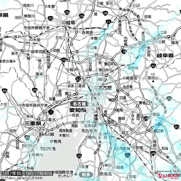 名古屋の天気(雨) 降水強度: 1.15(mm/h) 2017年10月18日 17時40分の雨雲 #雨雲bot #bot 名古屋の天気(雨) 降水強度: 1.15(mm/h) 2017年10月18日 17時40分の雨雲 #雨雲bot #bot