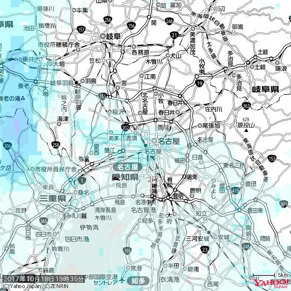 名古屋の天気(雨) 降水強度: 1.35(mm/h) 2017年10月18日 19時35分の雨雲 #雨雲bot #bot 名古屋の天気(雨) 降水強度: 1.35(mm/h) 2017年10月18日 19時35分の雨雲 #雨雲bot #bot