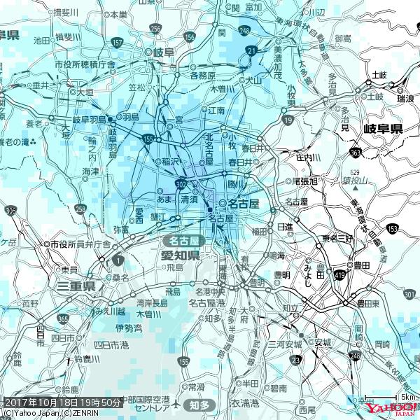 名古屋の天気(雨) 降水強度: 4.63(mm/h) 2017年10月18日 19時50分の雨雲 #雨雲bot #bot 名古屋の天気(雨) 降水強度: 4.63(mm/h) 2017年10月18日 19時50分の雨雲 #雨雲bot #bot