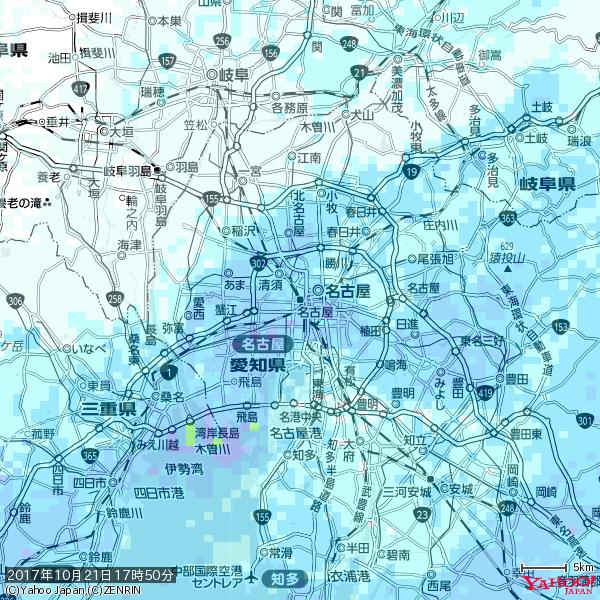 名古屋の天気(雨) 降水強度: 3.63(mm/h) 2017年10月21日 17時50分の雨雲 #雨雲bot #bot 名古屋の天気(雨) 降水強度: 3.63(mm/h) 2017年10月21日 17時50分の雨雲 #雨雲bot #bot