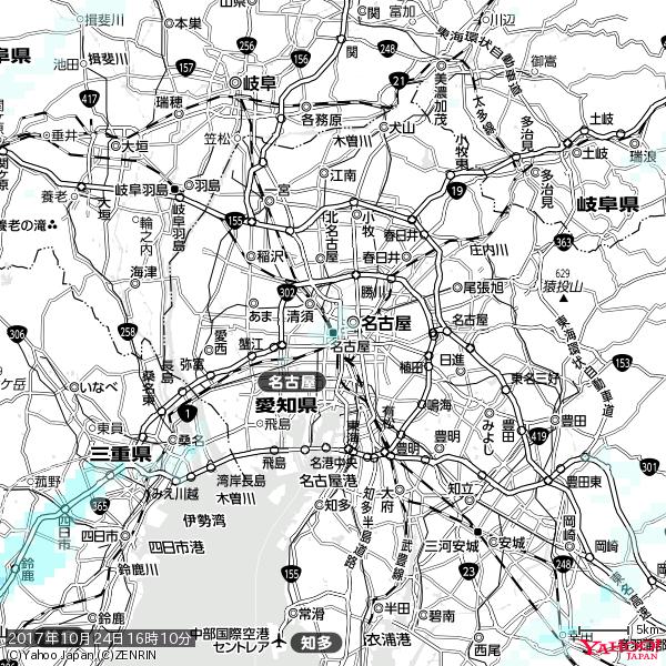名古屋の天気(雨) 降水強度: 1.05(mm/h) 2017年10月24日 16時10分の雨雲 #雨雲bot #bot 名古屋の天気(雨) 降水強度: 1.05(mm/h) 2017年10月24日 16時10分の雨雲 #雨雲bot #bot