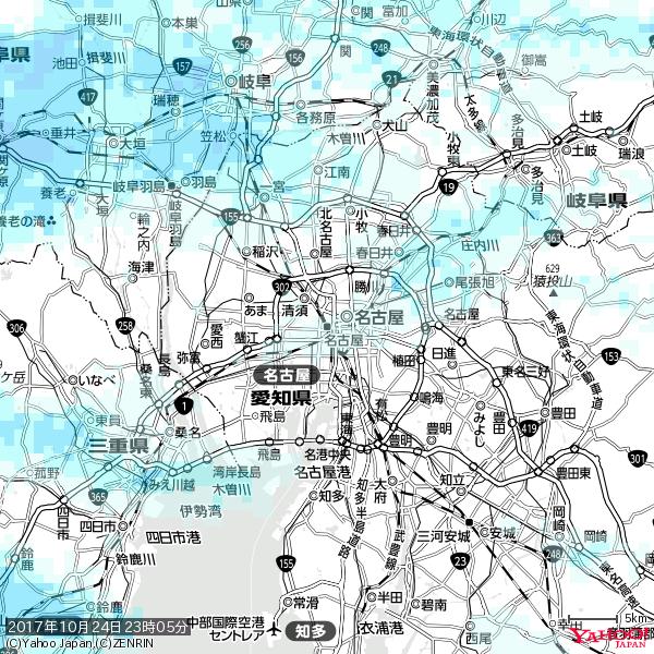 名古屋の天気(雨) 降水強度: 0.65(mm/h) 2017年10月24日 23時05分の雨雲 #雨雲bot #bot 名古屋の天気(雨) 降水強度: 0.65(mm/h) 2017年10月24日 23時05分の雨雲 #雨雲bot #bot