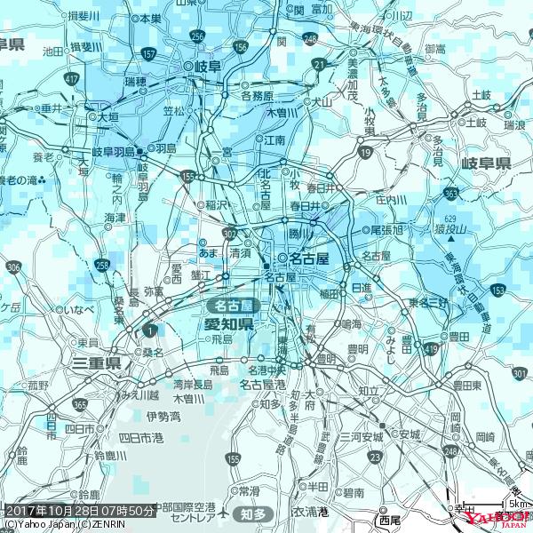 名古屋の天気(雨) 降水強度: 2.38(mm/h) 2017年10月28日 07時50分の雨雲 #雨雲bot #bot 名古屋の天気(雨) 降水強度: 2.38(mm/h) 2017年10月28日 07時50分の雨雲 #雨雲bot #bot