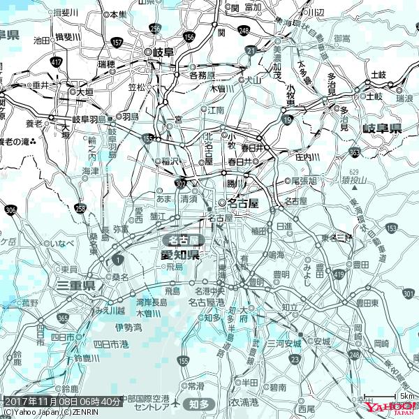 名古屋の天気(雨) 降水強度: 0.75(mm/h) 2017年11月08日 06時40分の雨雲 #雨雲bot #bot 名古屋の天気(雨) 降水強度: 0.75(mm/h) 2017年11月08日 06時40分の雨雲 #雨雲bot #bot