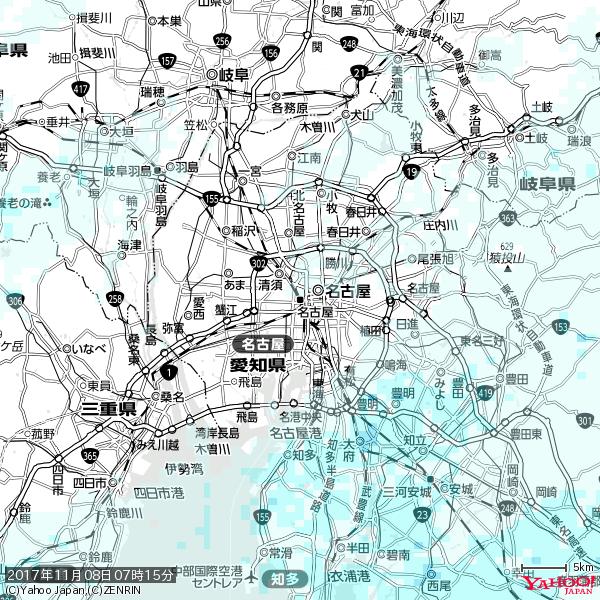 名古屋の天気(雨) 降水強度: 0.45(mm/h) 2017年11月08日 07時15分の雨雲 #雨雲bot #bot 名古屋の天気(雨) 降水強度: 0.45(mm/h) 2017年11月08日 07時15分の雨雲 #雨雲bot #bot