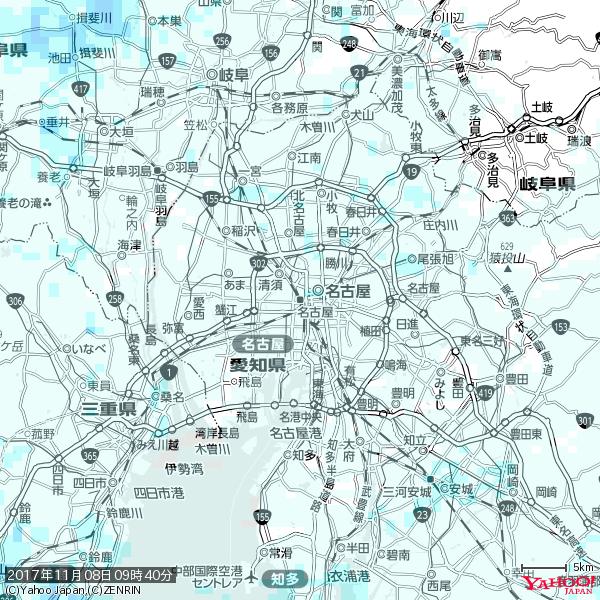 名古屋の天気(雨) 降水強度: 0.95(mm/h) 2017年11月08日 09時40分の雨雲 #雨雲bot #bot 名古屋の天気(雨) 降水強度: 0.95(mm/h) 2017年11月08日 09時40分の雨雲 #雨雲bot #bot