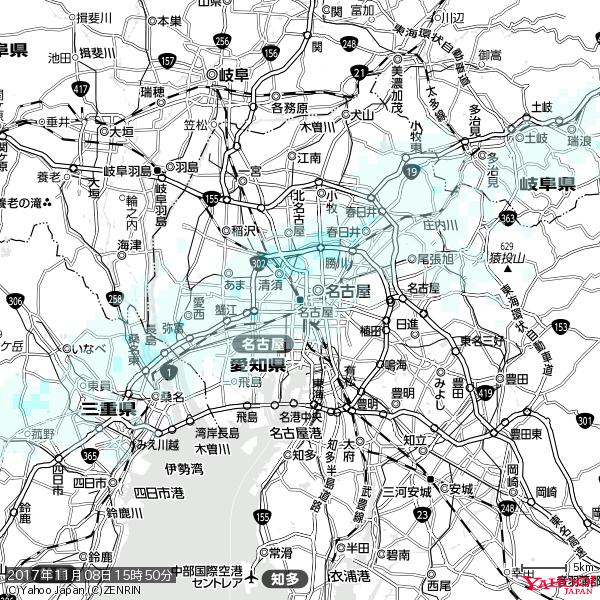 名古屋の天気(雨) 降水強度: 1.05(mm/h) 2017年11月08日 15時50分の雨雲 #雨雲bot #bot 名古屋の天気(雨) 降水強度: 1.05(mm/h) 2017年11月08日 15時50分の雨雲 #雨雲bot #bot