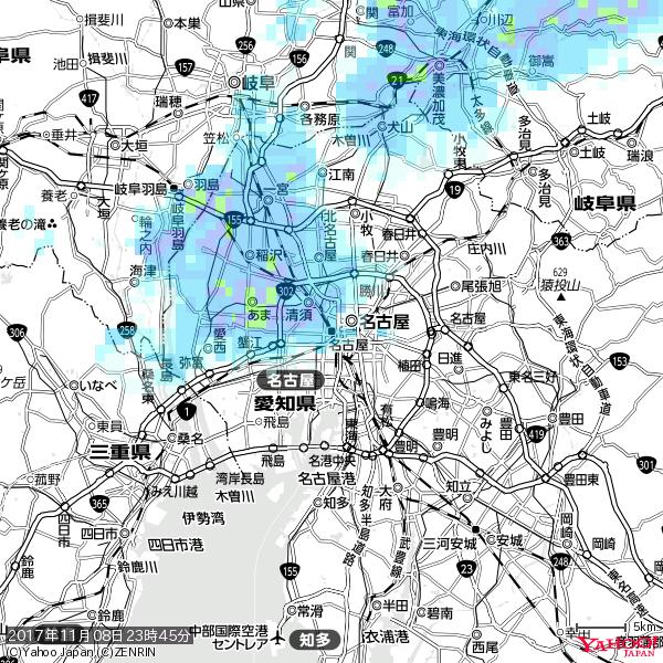 名古屋の天気(雨) 降水強度: 2.88(mm/h) 2017年11月08日 23時45分の雨雲 #雨雲bot #bot 名古屋の天気(雨) 降水強度: 2.88(mm/h) 2017年11月08日 23時45分の雨雲 #雨雲bot #bot