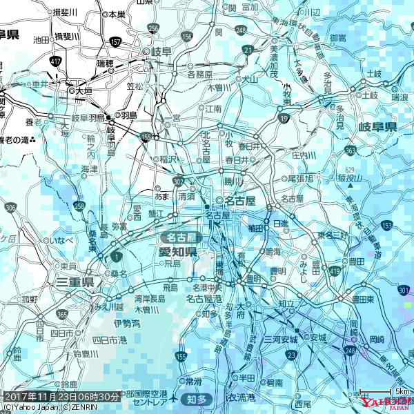 名古屋の天気(雨) 降水強度: 2.88(mm/h) 2017年11月23日 06時30分の雨雲 #雨雲bot #bot 名古屋の天気(雨) 降水強度: 2.88(mm/h) 2017年11月23日 06時30分の雨雲 #雨雲bot #bot