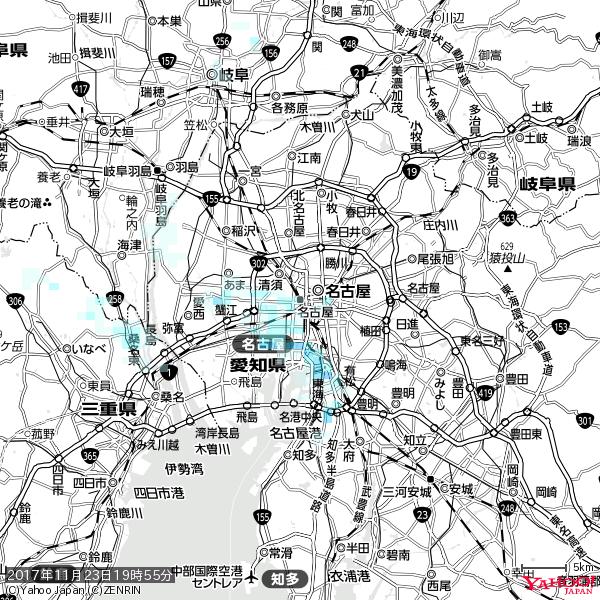 名古屋の天気(雨) 降水強度: 0.55(mm/h) 2017年11月23日 19時55分の雨雲 #雨雲bot #bot 名古屋の天気(雨) 降水強度: 0.55(mm/h) 2017年11月23日 19時55分の雨雲 #雨雲bot #bot