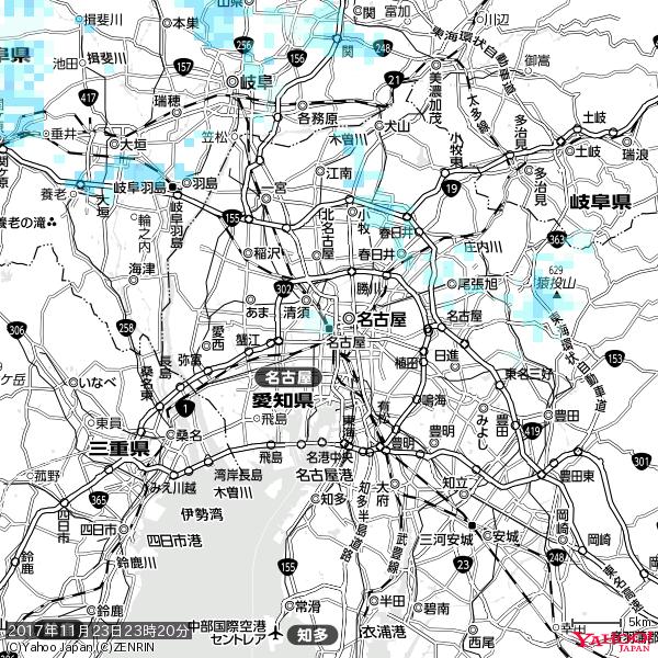 名古屋の天気(雨) 降水強度: 1.25(mm/h) 2017年11月23日 23時20分の雨雲 #雨雲bot #bot 名古屋の天気(雨) 降水強度: 1.25(mm/h) 2017年11月23日 23時20分の雨雲 #雨雲bot #bot