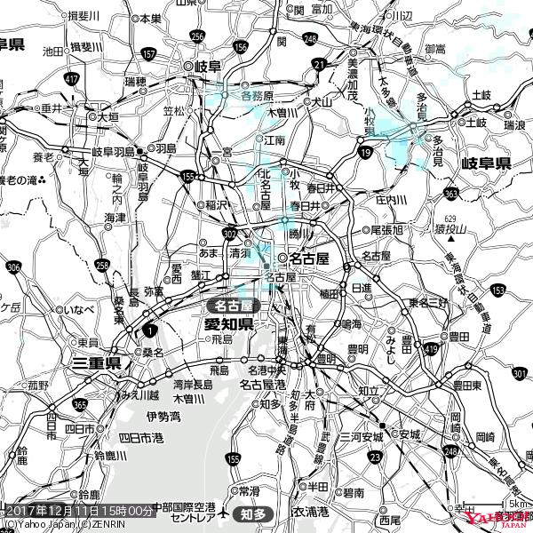 名古屋の天気(雨) 降水強度: 0.75(mm/h) 2017年12月11日 15時00分の雨雲 #雨雲bot #bot 名古屋の天気(雨) 降水強度: 0.75(mm/h) 2017年12月11日 15時00分の雨雲 #雨雲bot #bot