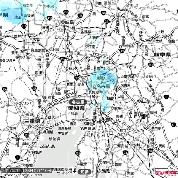 名古屋の天気(雨) 降水強度: 0.75(mm/h) 2017年12月25日 07時10分の雨雲 #雨雲bot #bot 名古屋の天気(雨) 降水強度: 0.75(mm/h) 2017年12月25日 07時10分の雨雲 #雨雲bot #bot