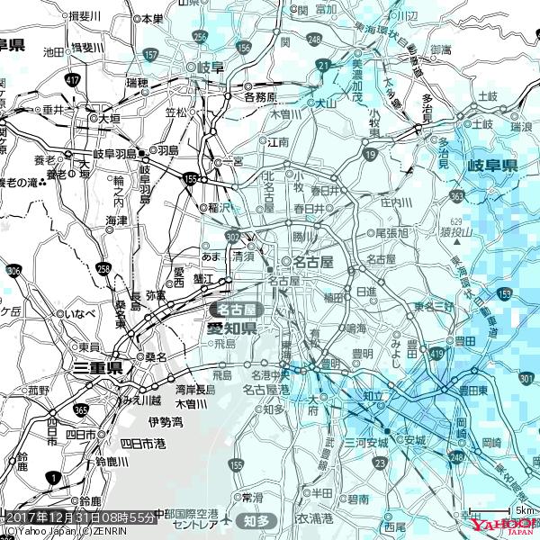 名古屋の天気(雨) 降水強度: 0.55(mm/h) 2017年12月31日 08時55分の雨雲 #雨雲bot #bot 名古屋の天気(雨) 降水強度: 0.55(mm/h) 2017年12月31日 08時55分の雨雲 #雨雲bot #bot