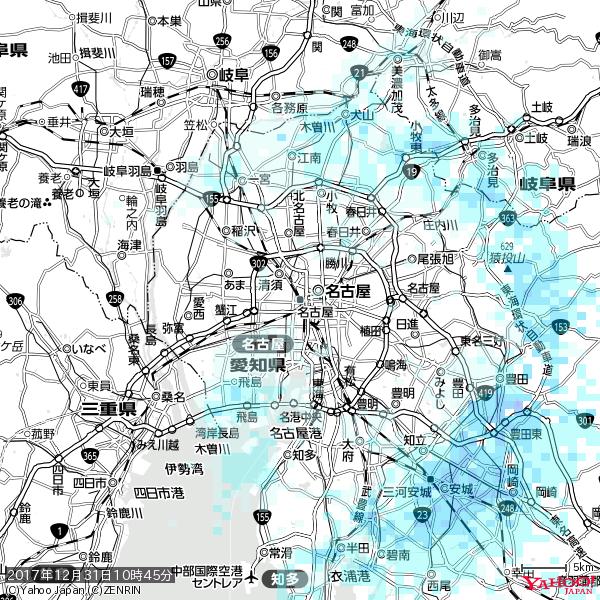 名古屋の天気(雨) 降水強度: 0.55(mm/h) 2017年12月31日 10時45分の雨雲 #雨雲bot #bot 名古屋の天気(雨) 降水強度: 0.55(mm/h) 2017年12月31日 10時45分の雨雲 #雨雲bot #bot