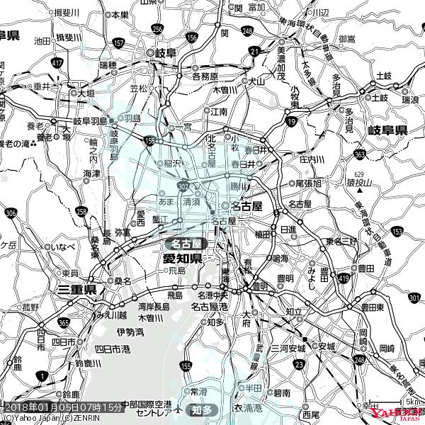 名古屋の天気(雨) 降水強度: 0.95(mm/h) 2018年01月05日 07時15分の雨雲 #雨雲bot #bot 名古屋の天気(雨) 降水強度: 0.95(mm/h) 2018年01月05日 07時15分の雨雲 #雨雲bot #bot