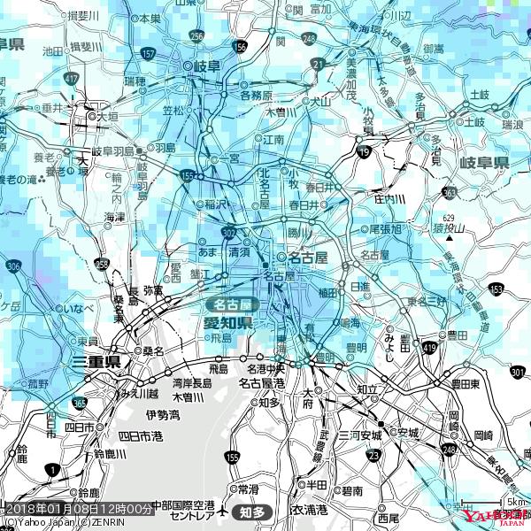 名古屋の天気(雨) 降水強度: 3.38(mm/h) 2018年01月08日 12時00分の雨雲 #雨雲bot #bot 名古屋の天気(雨) 降水強度: 3.38(mm/h) 2018年01月08日 12時00分の雨雲 #雨雲bot #bot