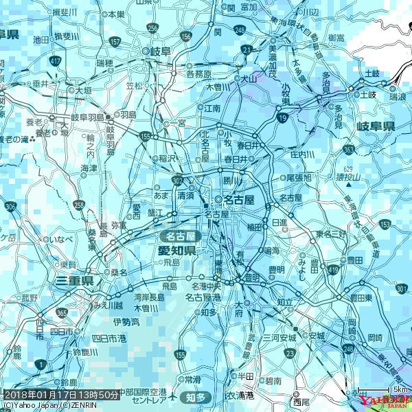 名古屋の天気(雨) 降水強度: 3.13(mm/h) 2018年01月17日 13時50分の雨雲 #雨雲bot #bot 名古屋の天気(雨) 降水強度: 3.13(mm/h) 2018年01月17日 13時50分の雨雲 #雨雲bot #bot