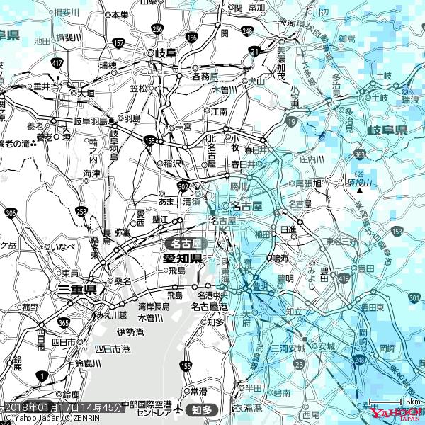 名古屋の天気(雨) 降水強度: 1.05(mm/h) 2018年01月17日 14時45分の雨雲 #雨雲bot #bot 名古屋の天気(雨) 降水強度: 1.05(mm/h) 2018年01月17日 14時45分の雨雲 #雨雲bot #bot