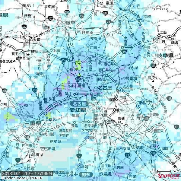 名古屋の天気(雨) 降水強度: 5.75(mm/h) 2018年01月17日 17時45分の雨雲 #雨雲bot #bot 名古屋の天気(雨) 降水強度: 5.75(mm/h) 2018年01月17日 17時45分の雨雲 #雨雲bot #bot