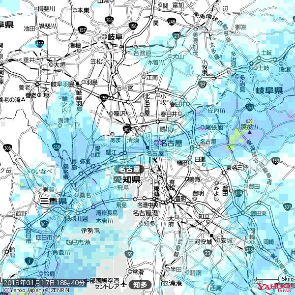 名古屋の天気(雨) 降水強度: 4.63(mm/h) 2018年01月17日 18時40分の雨雲 #雨雲bot #bot 名古屋の天気(雨) 降水強度: 4.63(mm/h) 2018年01月17日 18時40分の雨雲 #雨雲bot #bot