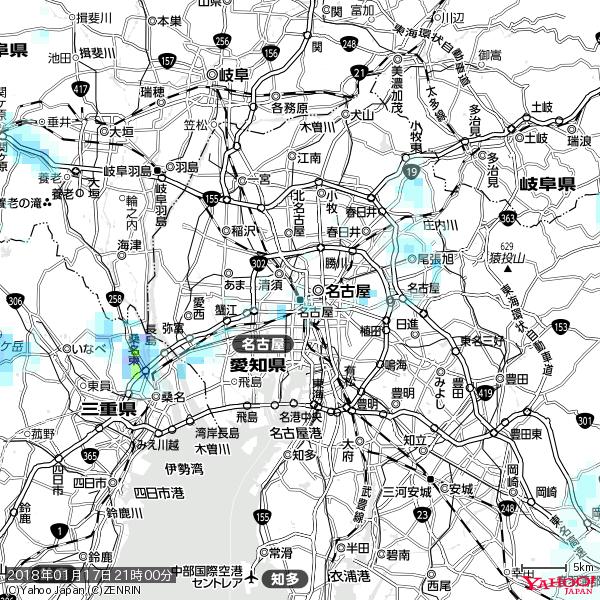 名古屋の天気(雨) 降水強度: 1.15(mm/h) 2018年01月17日 21時00分の雨雲 #雨雲bot #bot 名古屋の天気(雨) 降水強度: 1.15(mm/h) 2018年01月17日 21時00分の雨雲 #雨雲bot #bot